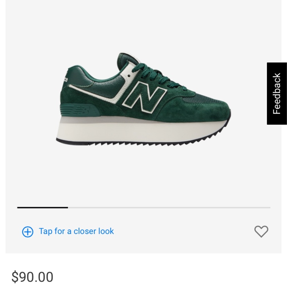 New balance stacked 574 — green and white size 8